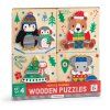 Drevené puzzle sada 4 puzzle Vianoce