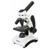 Mikroskop so zväčšením v rozsahu od 40x do 400x a s publikáciou