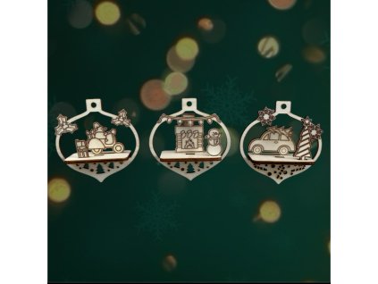 Set 3D vianočných ozdôb