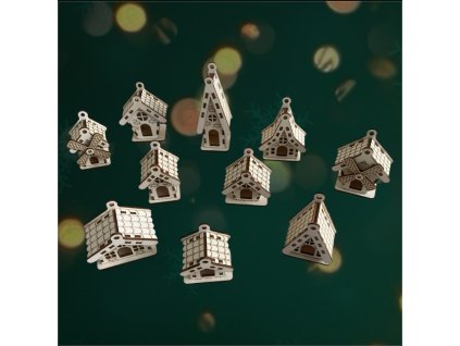 Mini 3D drevené domčeky – sada
