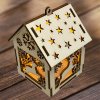 Drevený vianočný domček so svetielkom– 17 motívov