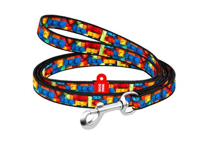 👾 WAUDOG Nylon vodítko pro kočky a malé psy – "Blocks", XS