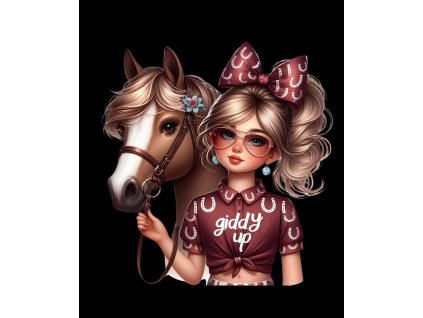 nažehlovačka "Dívka a kůň"
