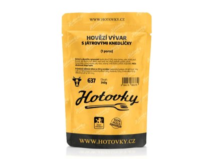 a hovezi vyvar s jatrovymi knedlicky 1 porce