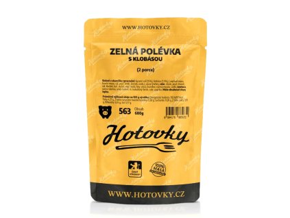 a zelna polevka s klobasou 2 porce