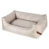square dog bed beige