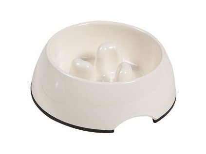 Flamingo Miska proti hltání bílá pro psy velikost M 350ml