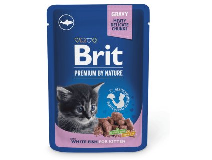 Brit Premium Cat kapsička pro koťata Bílá ryba 100 g