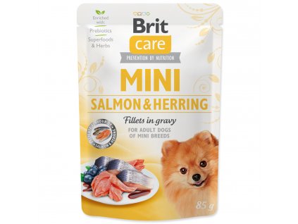 BRIT Care Mini Salmon & Herring sterilised fillets in gravy 85g