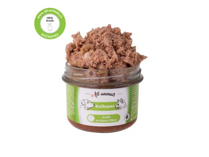 All Animals kočkopes sklo Králík ve vlastní šťávě 200g