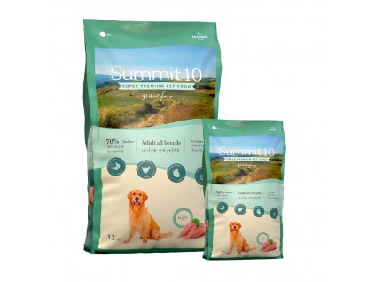 SUMMIT 10 Grain Free Adult Dog Kuře 12kg + 3kg ZDARMA