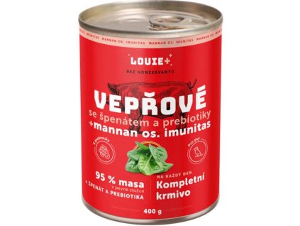 Louie konz.pro psy vepřové,špenát,prebiotika 400g