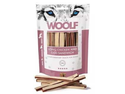 WOOLF pochoutka soft chicken and cod sandwich long 100g