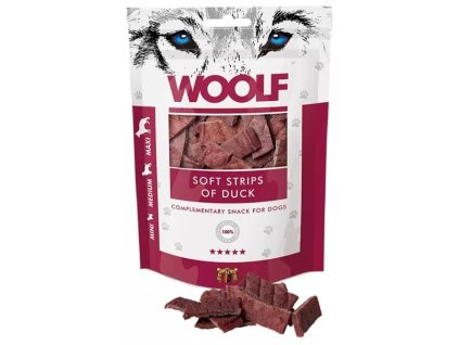 WOOLF pochoutka soft strips of duck 100g