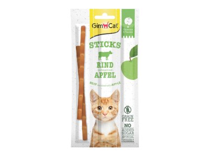 GIMCAT Superfood Duo-Sticks hovězí & jablko 3 ks | Pamlsky pro kočky