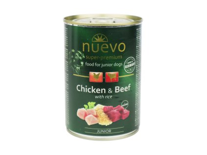 NUEVO Dog Junior Kuřecí & Hovězí 400 g | Konzerva pro štěňata a mladé psy
