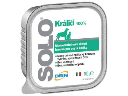 SOLO Adult Dog 100% Coniglio 100g | Monoprotein králík pro psy a kočky