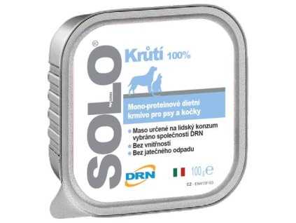 SOLO Adult Dog 100% Tacchino100g | Monoprotein krůta pro psy a kočky