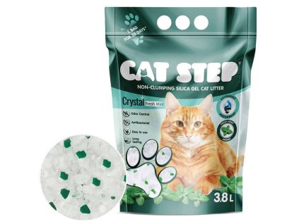 Cat Step Crystal Fresh Mint 3,8l | Silikagelová podestýlka s mátovou svěžestí
