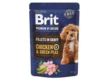 Brit Premium by Nature Dog Fillets Kuře & Hrášek 85 g | Kapsička pro psy