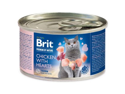 Brit Premium Cat by Nature Chicken & Hearts 200 g | Konzerva pro kočky