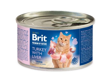 Brit Premium by Nature Cat Turkey with Liver 200 g | Konzerva pro kočky