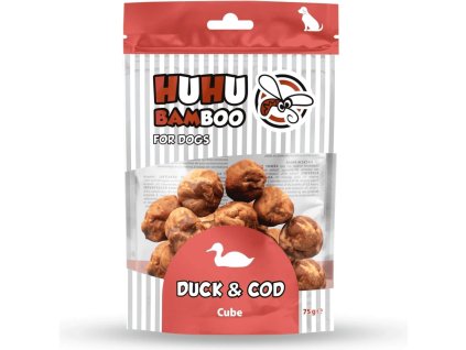 Huhubamboo masové koule kachna & treska 75 g | pamlsek