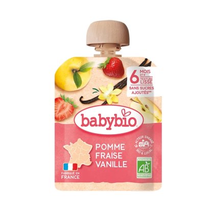 babybio ovocny prikrm kapsicka jablko jahoda vanilka 90g