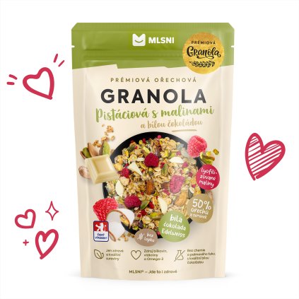 Mlsni granola Pistaciova s malinami 3