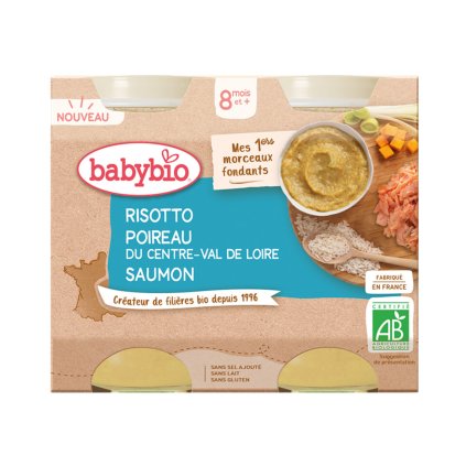 babybio prikrm bio rizoto s porkem maslovou dyni a lososem 2x200g