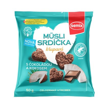 semix musli srdicka s cokoladou a kokosem