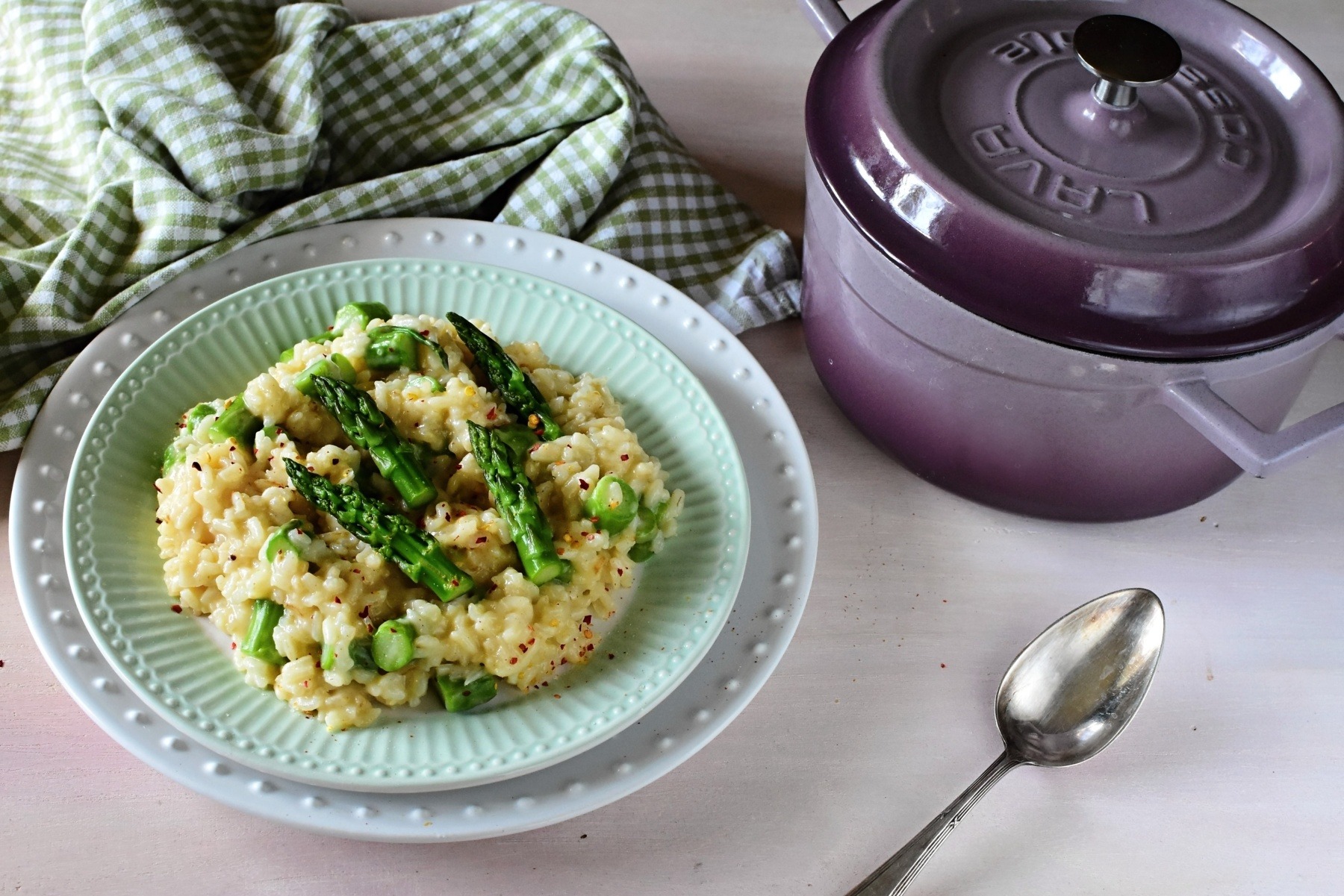 Krémové risotto se zeleným chřestem