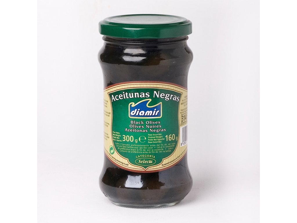 Čierne olivy poháre 314 ml