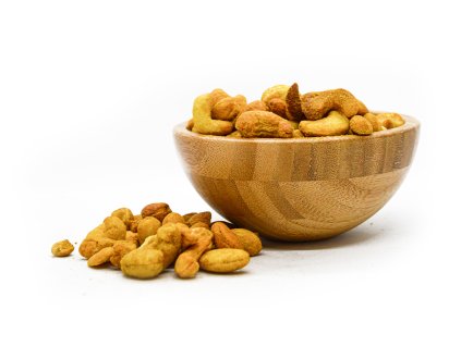Kešu pražené solené s příchutí kari 500 g