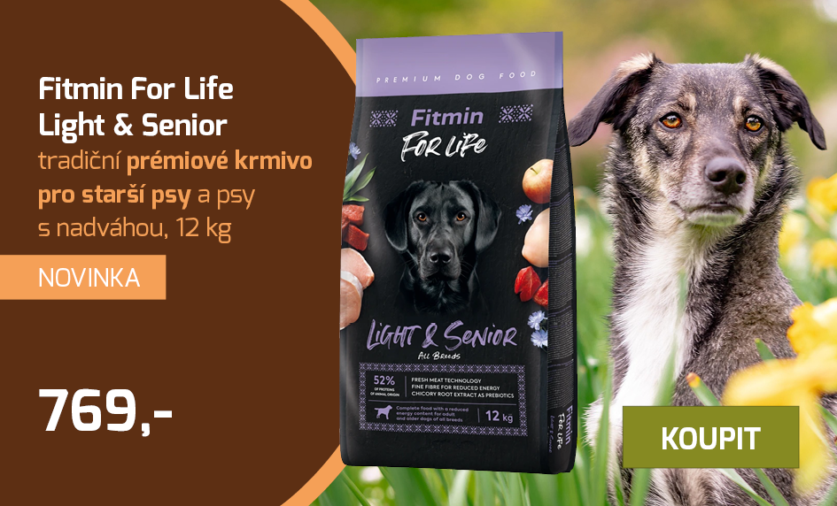 Fitmin For Life Light and Senior prémiové krmivo pro starší psy a psy s nadváhou, 12 kg