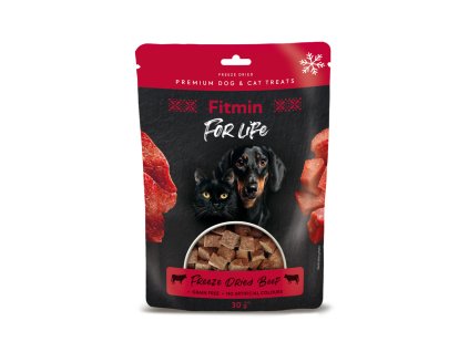 Fitmin For Life 10 ks Mrazem sušený hovězí pamlsek pro psy a kočky (Hmotnost < 1 kg)