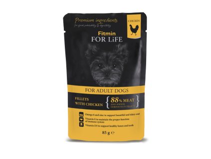 Fitmin For Life Kuřecí kapsička se šunkou pro psy 85 g (Hmotnost < 1 kg)