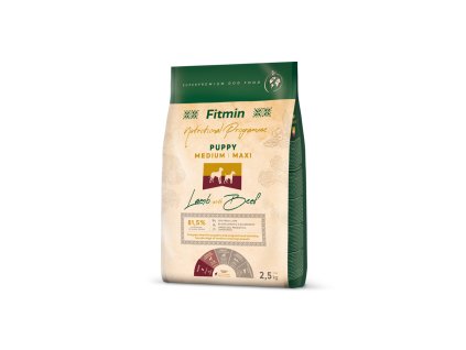 Fitmin Medium Maxi Lamb with Beef krmivo pro štěňata 2,5 kg (Hmotnost 1 – 5 kg)