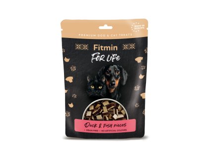 Fitmin For Life Kachní kousky s rybou pro psy a kočky 70 g (Hmotnost < 1 kg)