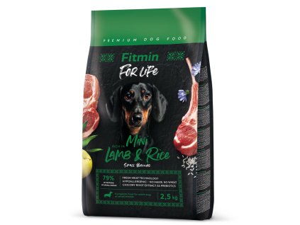 Fitmin For Life Lamb & Rice Mini krmivo pro psy 2,5 kg (Hmotnost 1 – 5 kg)