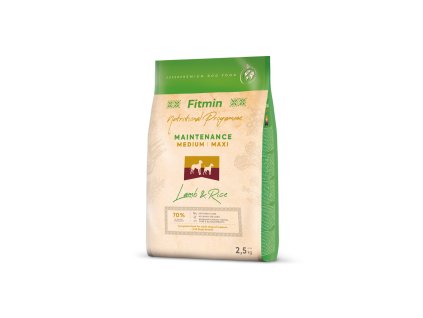 Fitmin Medium Maxi Lamb & Rice krmivo pro psy 2,5 kg (Hmotnost 1 – 5 kg)