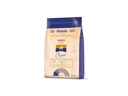 Fitmin Maxi Puppy kompletní krmivo pro štěňata 2,5 kg (Hmotnost 1 – 5 kg)