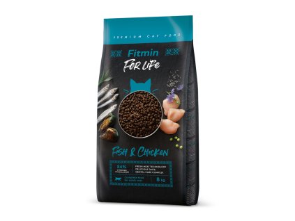 Fitmin For Life Fish And Chicken krmivo pro kočky 8 kg (Hmotnost 5 – 10 kg)
