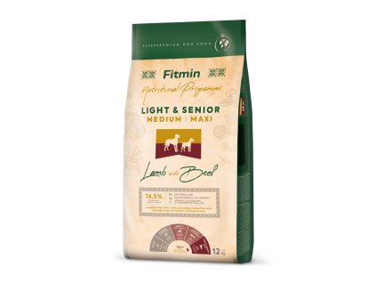 Fitmin Medium Maxi Light & Senior Lamb with Beef krmivo pro psy 12 kg (Hmotnost 10 – 15 kg)