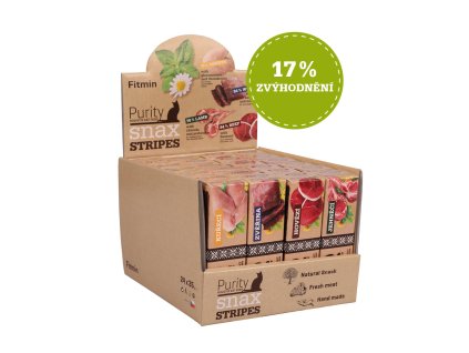Fitmin Purity Snax Stripes pochoutka pro kočky box 24x35 g (Hmotnost < 1 kg)