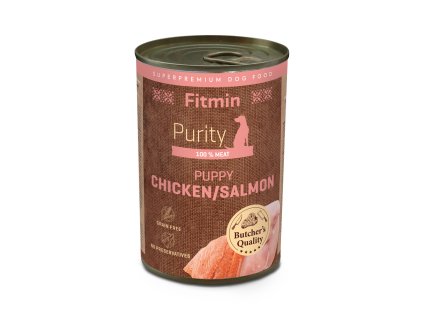 Fitmin Purity Konzerva kuřecí s lososem pro štěňata 400 g (Hmotnost < 1 kg)