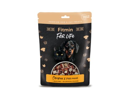 Fitmin For Life Kuřecí kousky s rybou pamlsky pro psy a kočky 70 g (Hmotnost < 1 kg)