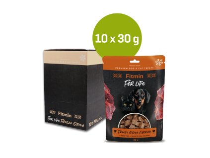 Fitmin For Life 10 ks Mrazem sušený pštrosí pamlsek pro psy a kočky (Hmotnost < 1 kg)