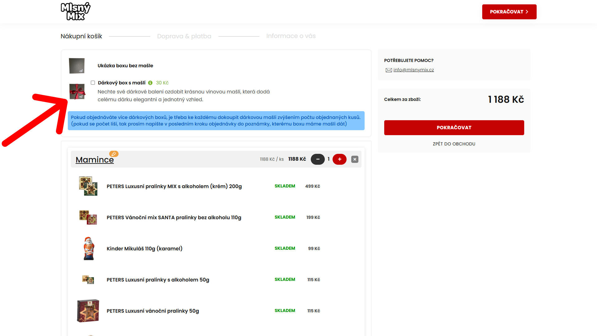 Vlastní dárkový box Mlsný Mix