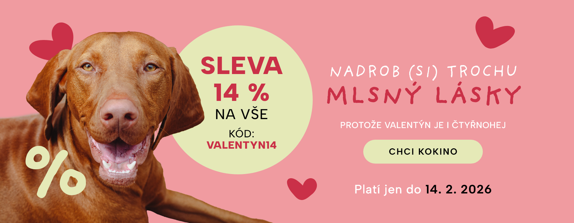Sleva 14 % Valentýn na vše